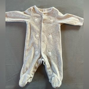 John Lewis & Partners NB button up footie, no rips or stains